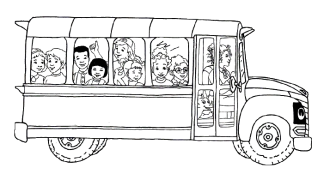O autobús escolar máxico Colorear En Liña